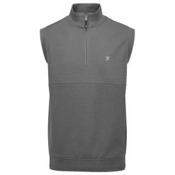 Farah Gents Clint ¼ Zip Gilet Dark Shadow