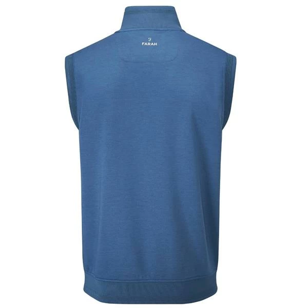 Farah Gents Clint ¼ Zip Gilet Dusky Blue 4 Farah Gents Clint ¼ Zip Gilet Dusky Blue - Image 2