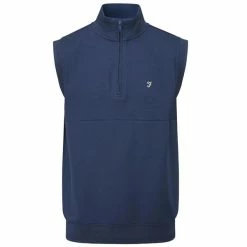 Farah Gents Clint ¼ Zip Gilet Regatta Blue