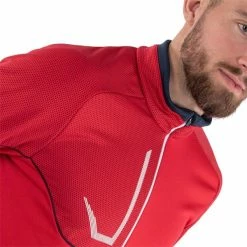 Galvin Green Gents Daxton ½ Zip Insula Top Red - Navy - White -Golf Clothing Shop P G1242GGGENTSDAXTONHALFZIPINSULATOPREDNAVYWHITE 3 L