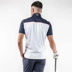 Galvin Green Gents Davon Insula Vest White - Navy - Orange (15) -Golf Clothing Shop P G1244GALVINGREENVESTWHITENAVYORANGEGENTS 3 L