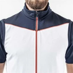 Galvin Green Gents Davon Insula Vest White - Navy - Orange (15) -Golf Clothing Shop P G1244GALVINGREENVESTWHITENAVYORANGEGENTS 5 L