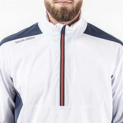 Galvin Green Gents Lawrence ½ Zip WindTop White - Navy - Orange (13) -Golf Clothing Shop P G1323GALVINGREENTOPWHITENAVYORANGE13GENTS 8 L