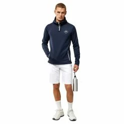J.Lindeberg Gents Aerial Quater Hoodie Navy - White (0000) 9 J.Lindeberg Gents Aerial Quater Hoodie Navy - White (0000) -Golf Clothing Shop P GMJS07887JLINDEBERGHOODIENAVYWHITE0000GENTS 2 L