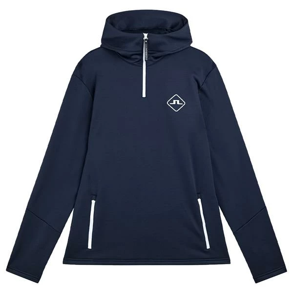 J.Lindeberg Gents Aerial Quater Hoodie Navy - White (0000) 3 J.Lindeberg Gents Aerial Quater Hoodie Navy - White (0000)