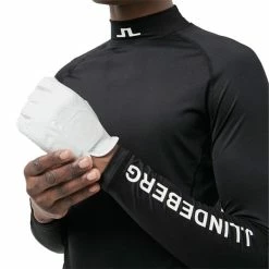 J.Lindeberg Gents Aello Soft Compression Black (9999) -Golf Clothing Shop P GMJT06334JLINDEBERGMOCKBLACK9999GENTS 4 L