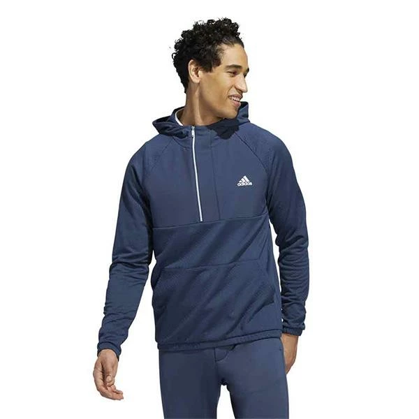 ADIDAS Gents ¼ Zip Fleece Parka With Hood Crew Navy 4 ADIDAS Gents ¼ Zip Fleece Parka With Hood Crew Navy - Image 2