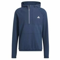 Golf Clothing Shop 22 ADIDAS Gents ¼ Zip Fleece Parka With Hood Crew Navy