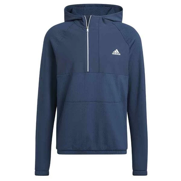 ADIDAS Gents ¼ Zip Fleece Parka With Hood Crew Navy 3 ADIDAS Gents ¼ Zip Fleece Parka With Hood Crew Navy