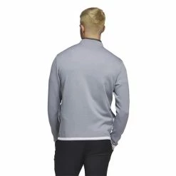 ADIDAS Gents Microdot ¼ Zip Pullover White - Grey Three -Golf Clothing Shop P IA4763ADIDASPULLOVERWHITEGREYTHREEGENTS 2 L