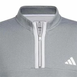 ADIDAS Gents Microdot ¼ Zip Pullover White - Grey Three -Golf Clothing Shop P IA4763ADIDASPULLOVERWHITEGREYTHREEGENTS 4 L