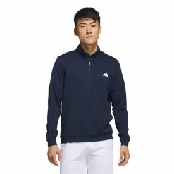 ADIDAS Gents Elevated ¼ Zip Pullover Collegiate Navy -Golf Clothing Shop P IB6114ADIDASPULLOVERWHITEGENTS 2 L