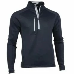 Zero Restriction Gents Z500 1/4 Zip Top Black - Metallic Silver