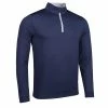 Glenmuir Gents Wick Zip Neck Lightweight Performance Midlayer Navy - Light Grey -Golf Clothing Shop P MF7503GLENMUIRMIDLAYERNAVYLIGHTGREYGENTS L