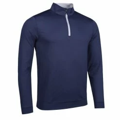 Glenmuir Gents Wick Zip Neck Lightweight Performance Midlayer Navy - Light Grey