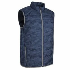 Glenmuir Gents Bute Zip Front Gilet Navy Camo - Light Grey