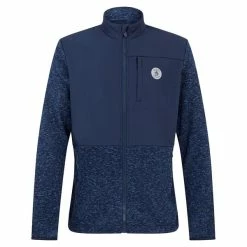 Original Penguin Gents 90's Colour Block Full Zip Black Iris Heather (413)