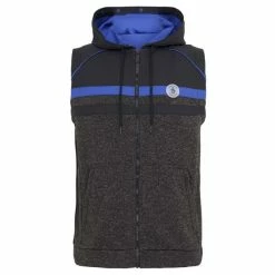 Original Penguin Gents Mixed Fleece Hoodie Vest Dark Caviar Heather (011)