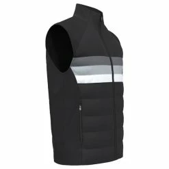 Original Penguin Gents Full Zip Insulated 70's Vest Caviar (001) -Golf Clothing Shop P OGVFC036ORIGINALPENGUINVESTCAVIAR001GENTS 2 L