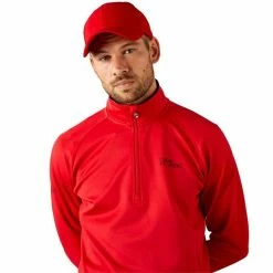 Oscar Jacobson Gents Trent Tour Pullover Red -Golf Clothing Shop P OJTOP0021OSCARJACOBSONPULLOVERREDGENTS 2 L