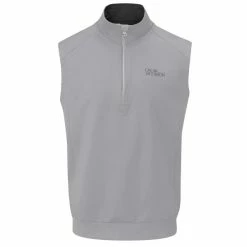 Oscar Jacobson Gents Trent Tour Gilet Light Grey - Black