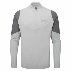 Oscar Jacobson Gents Lodstock Tour Mid Layer Light Grey Marl