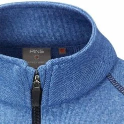 Ping Gents Ramsey ½ Zip Fleece Vest Snorkel Blue Marl -Golf Clothing Shop P P03357PINGVESTSNORKELBLUEMARLSM45GENTS 1 L