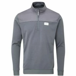 Stuburt Gents Active-Tech Zip Neck Top Slate Grey