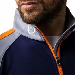 Sunderland Gents Aspen Zip Neck Raglan Panelled Showerproof Midlayer Navy - Silver - Lava -Golf Clothing Shop P SUNMM39SUNDERLANDMIDLAYERNAVYSILVERLAVAGENTS 3 L