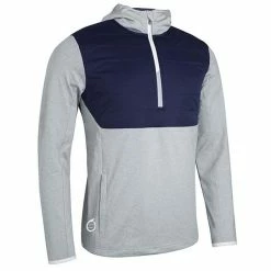 Sunderland Gents Everest Padded Hoodie Silver Marl - Navy - White