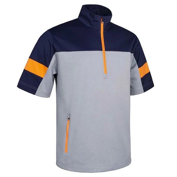 Sunderland Gents Cortina Zip Neck Colour Block ½ Sleeve WindShirt Silver Marl - Navy - Lava 3 Sunderland Gents Cortina Zip Neck Colour Block ½ Sleeve WindShirt Silver Marl - Navy - Lava