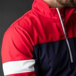 Sunderland Gents Cortina Zip Neck Colour Block ½ Sleeve WindShirt Navy - Red - White 10 Sunderland Gents Cortina Zip Neck Colour Block ½ Sleeve WindShirt Navy - Red - White -Golf Clothing Shop P SUNMW85SUNGENTSCORTINAHSWINDSHIRTNAVYREDWHITE 3 L
