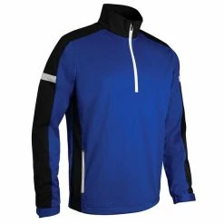 Sunderland Gents Nevada Zip Neck Contrast Panelled Showerproof Windshirt Black - Blue - White